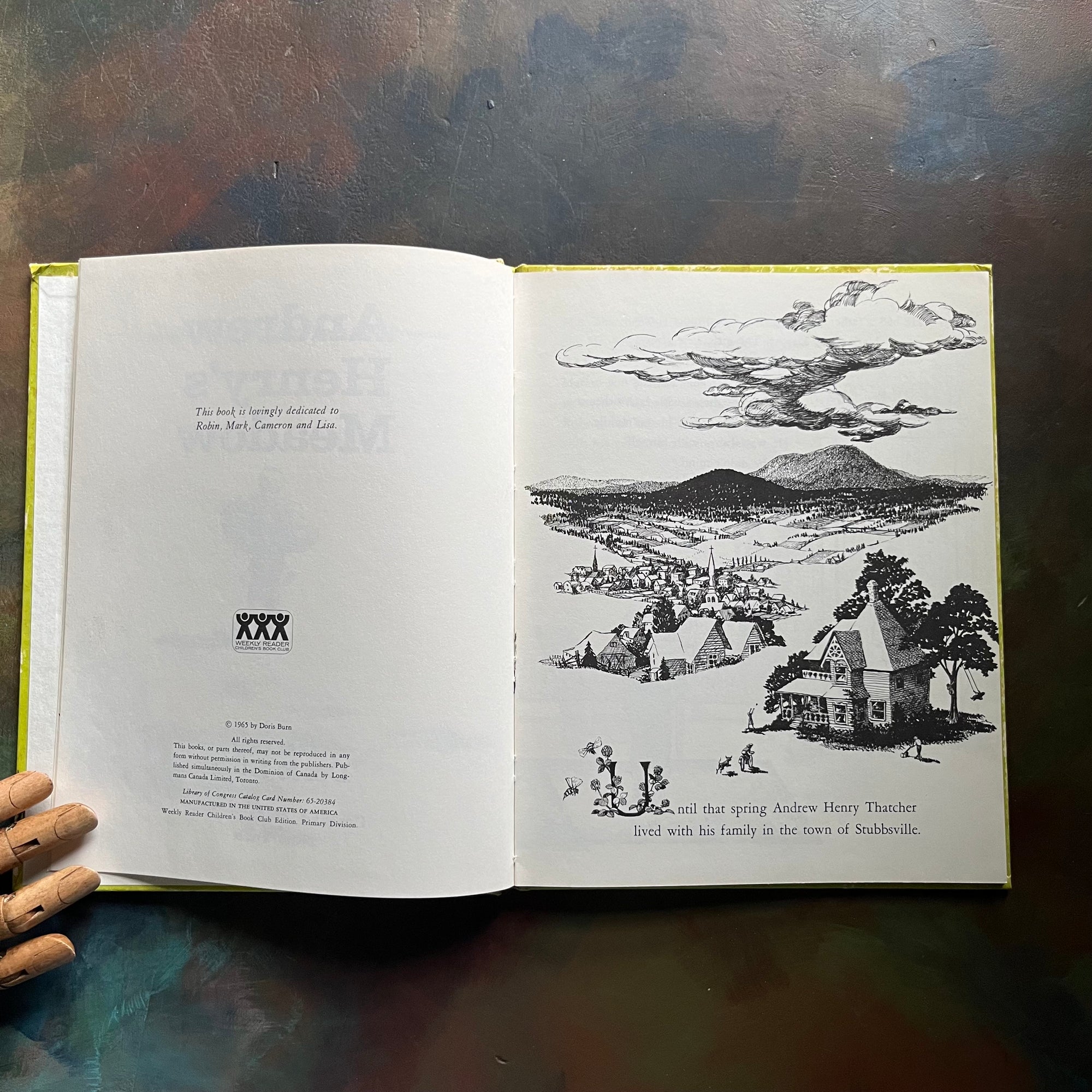 Andrew Henry's Meadow written & illustrated by Doris Burn-vintage children's picture book-1965 Weekly Reader Edition-view of the copyright page