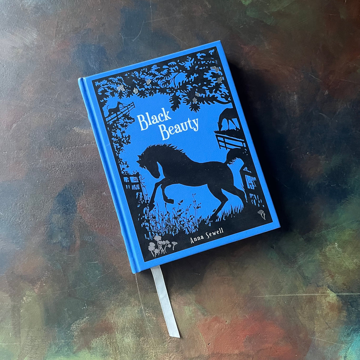 Black Beauty written by Anna Sewell with illustrations by Lucy Kemp-Welch-Barnes & Noble Leatherbound Edition-classic literature for children-vintage children's chapter book-view of the front cover