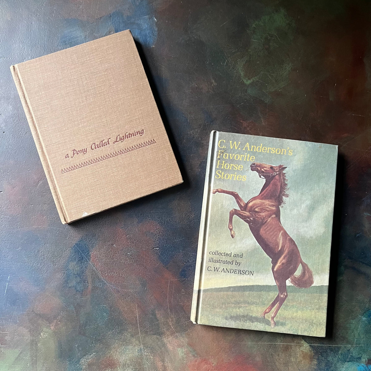 C. W. Anderson's Favorite Horse Stories and A Pony Called Lightning-Mariam E. Mason-vintage horse stories for children-vintage chapter books for kids-view of the front covers