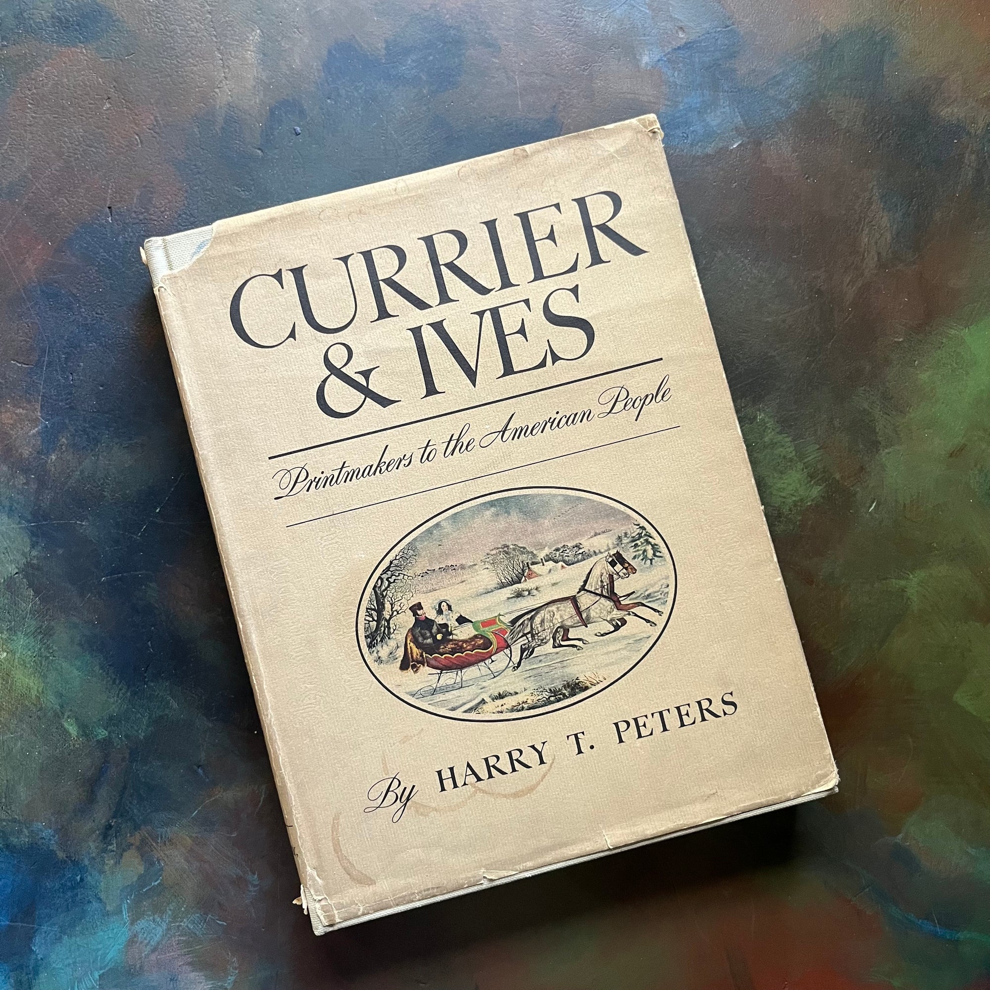 Currier & Ives Printmakers to the American People by Harry T. Peters-antique art books-antique prints-view of the dust jacket's front cover