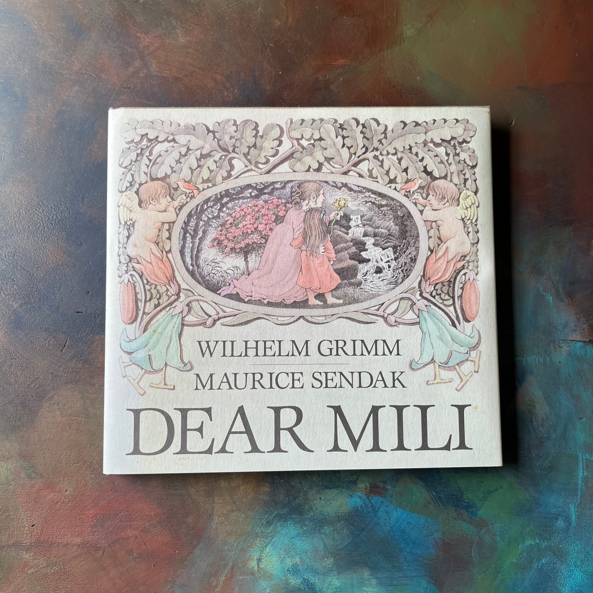 Dear Mili written by Wilhelm Grimm and illustrated by Maurice Sendak-vintage fairy tale-first edition-view of the dust jacket's front cover