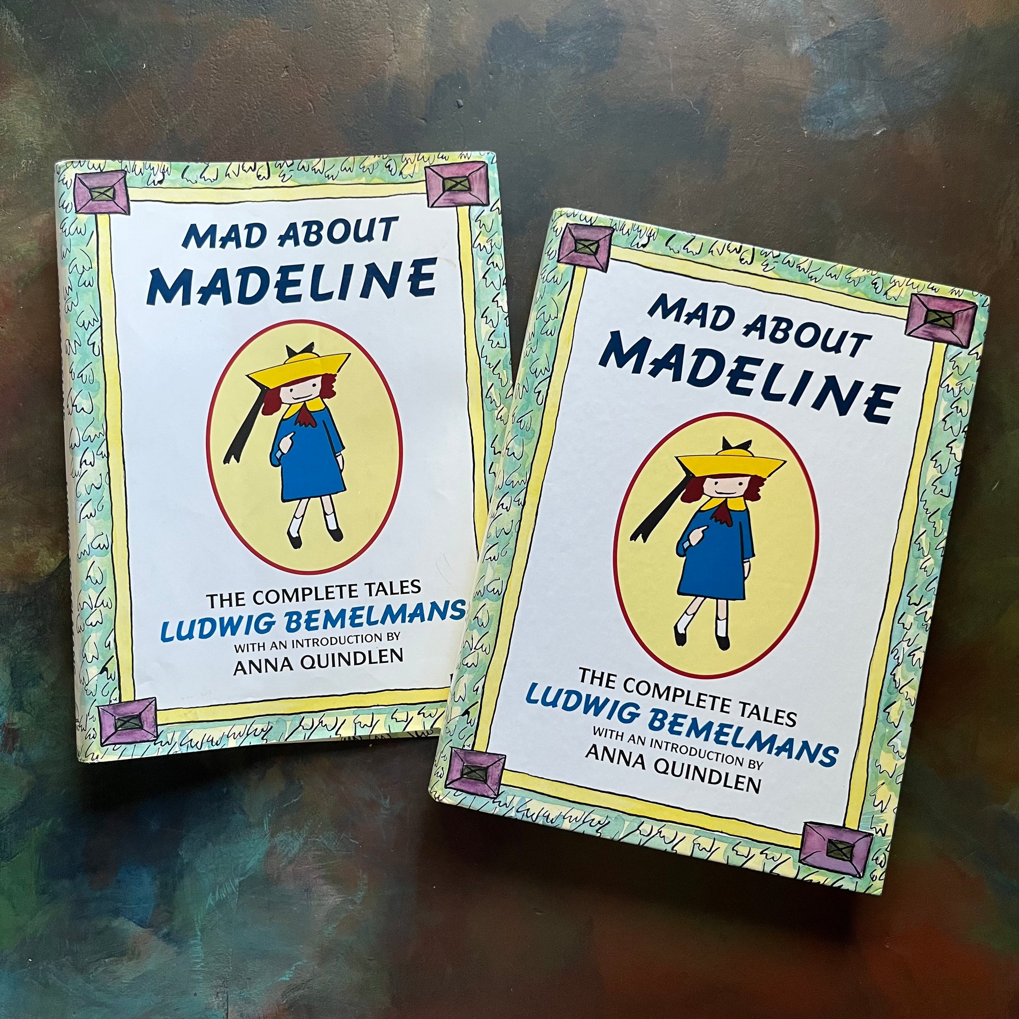 Mad About Madeline by Ludwig Bemelmans-The Complete Tales-vintage children's stories-view of the front covers of dust jacket & actual book
