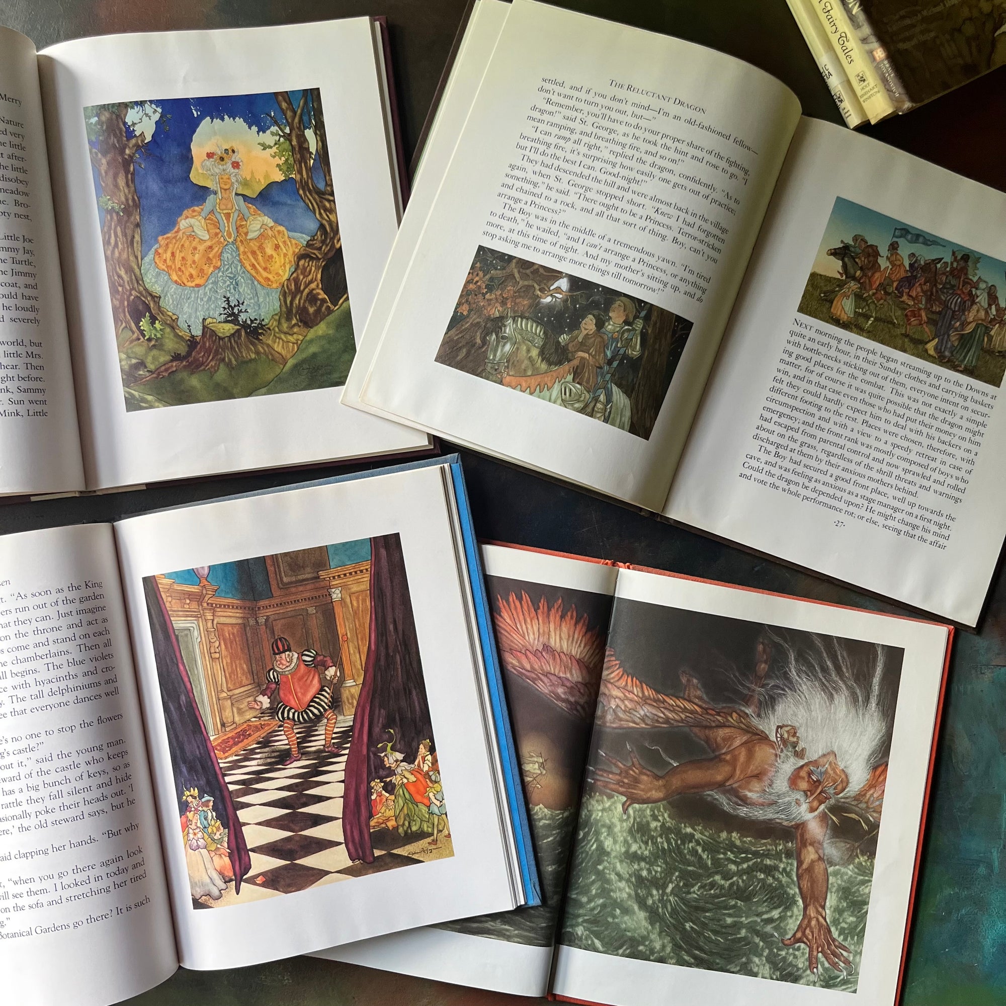 Old Mother West Wind-The Reluctant Dragon-Favourite Hans Christian Andersen Fairy Tales-East of Sun and West of the Moon-book set illustrated by Michael Hague-view of the illustrations