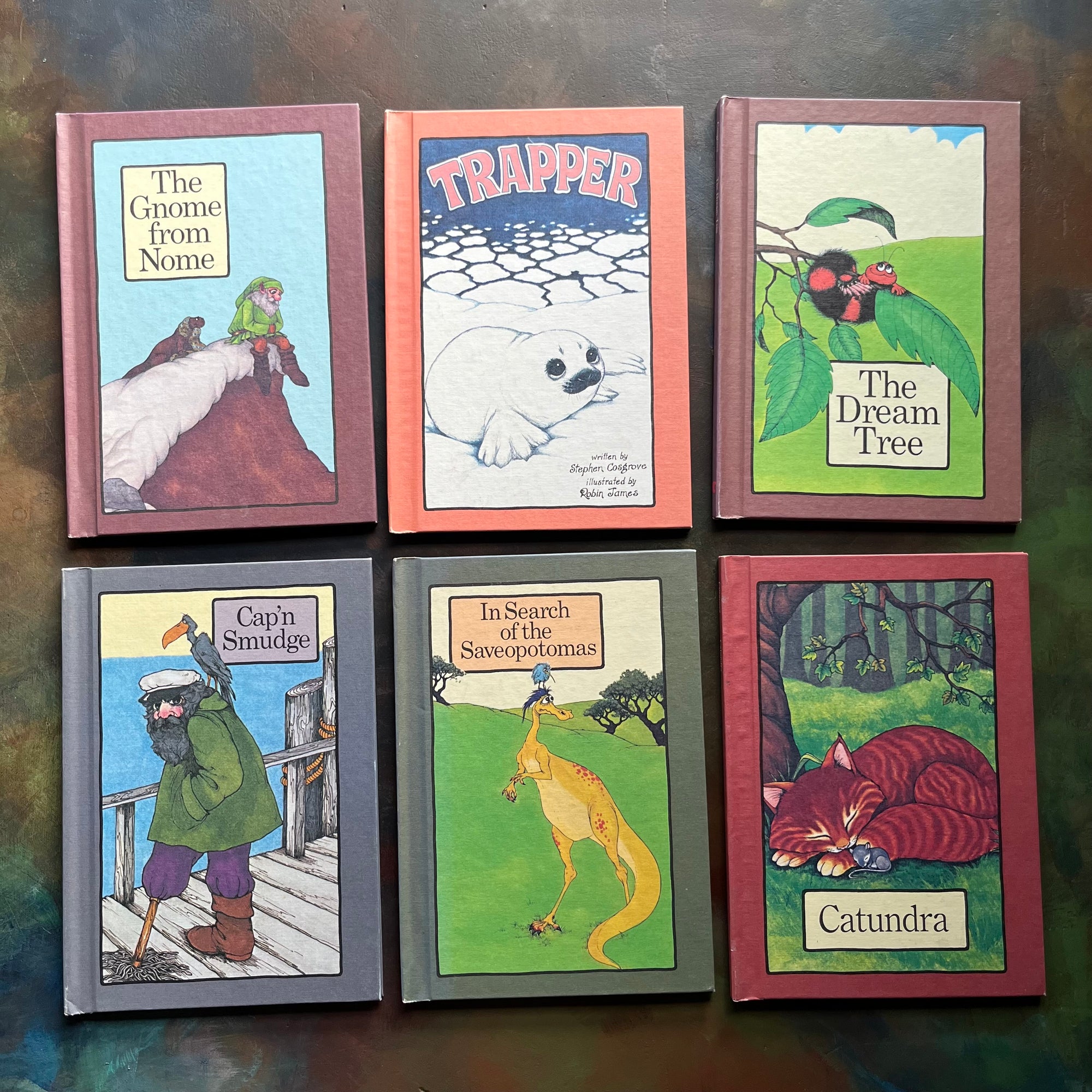 A Serendipity Book Set of Six Written by Stephen Cosgrove with Illustrations by Robin James-vintage children's picture books for Weekly Reader Books-view of the front covers