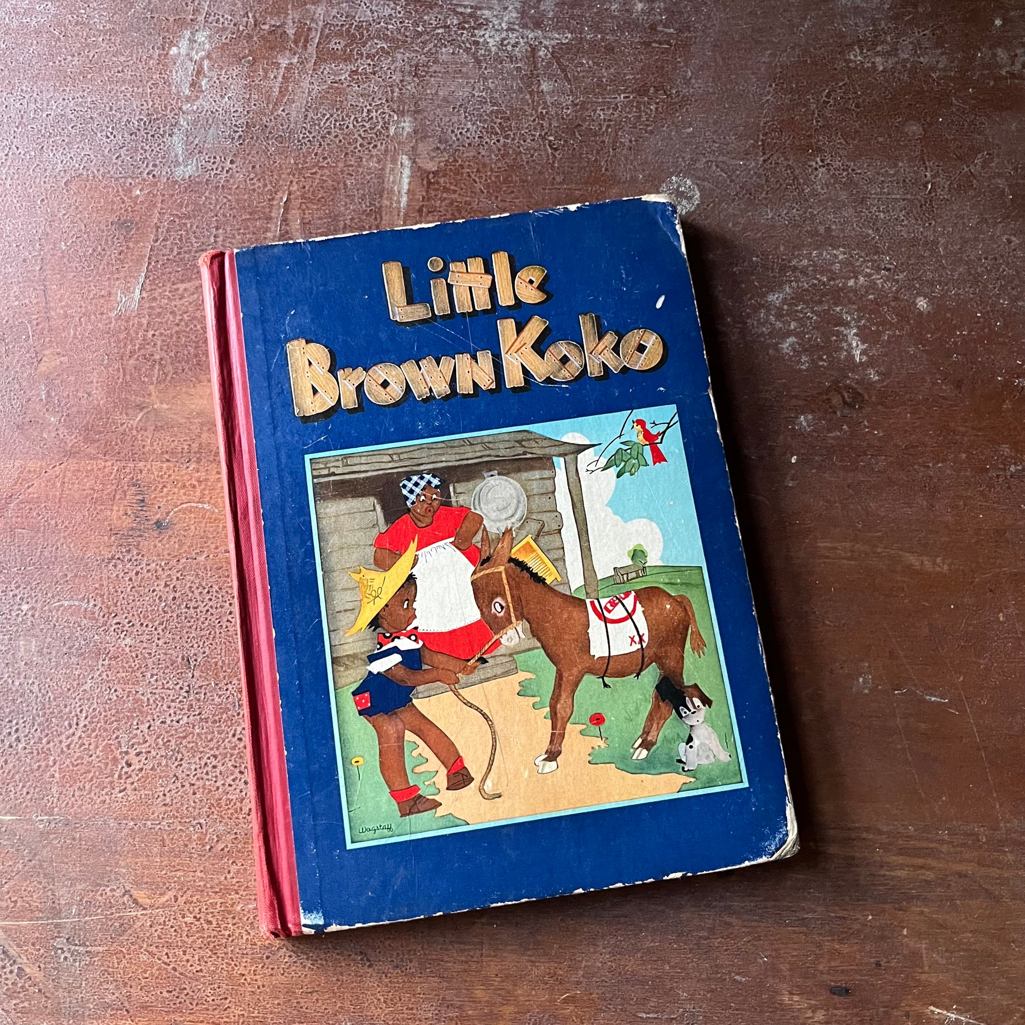 vintage children's story book - Stories of Little Brown Koko written by Blanche Seale Hunt with illustrations by Dorothy Wagstaff - view of the front cover