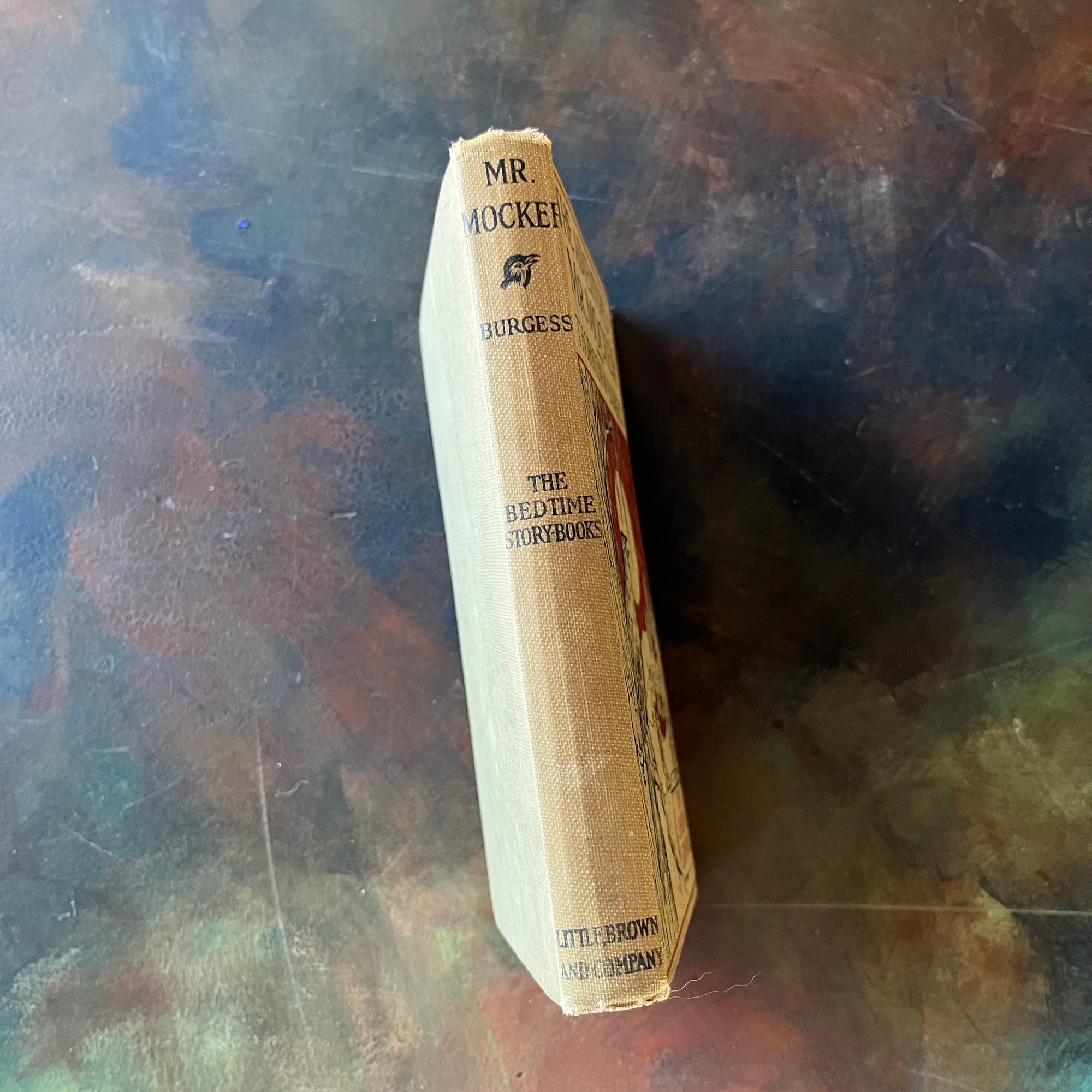 The Bedtime Story-Books written by Thornton W. Burgess-The Adventures of Mr. Mocker with illustrations by Harrison Cady Illustrations-1925 edition-vintage children's story-view of the spine