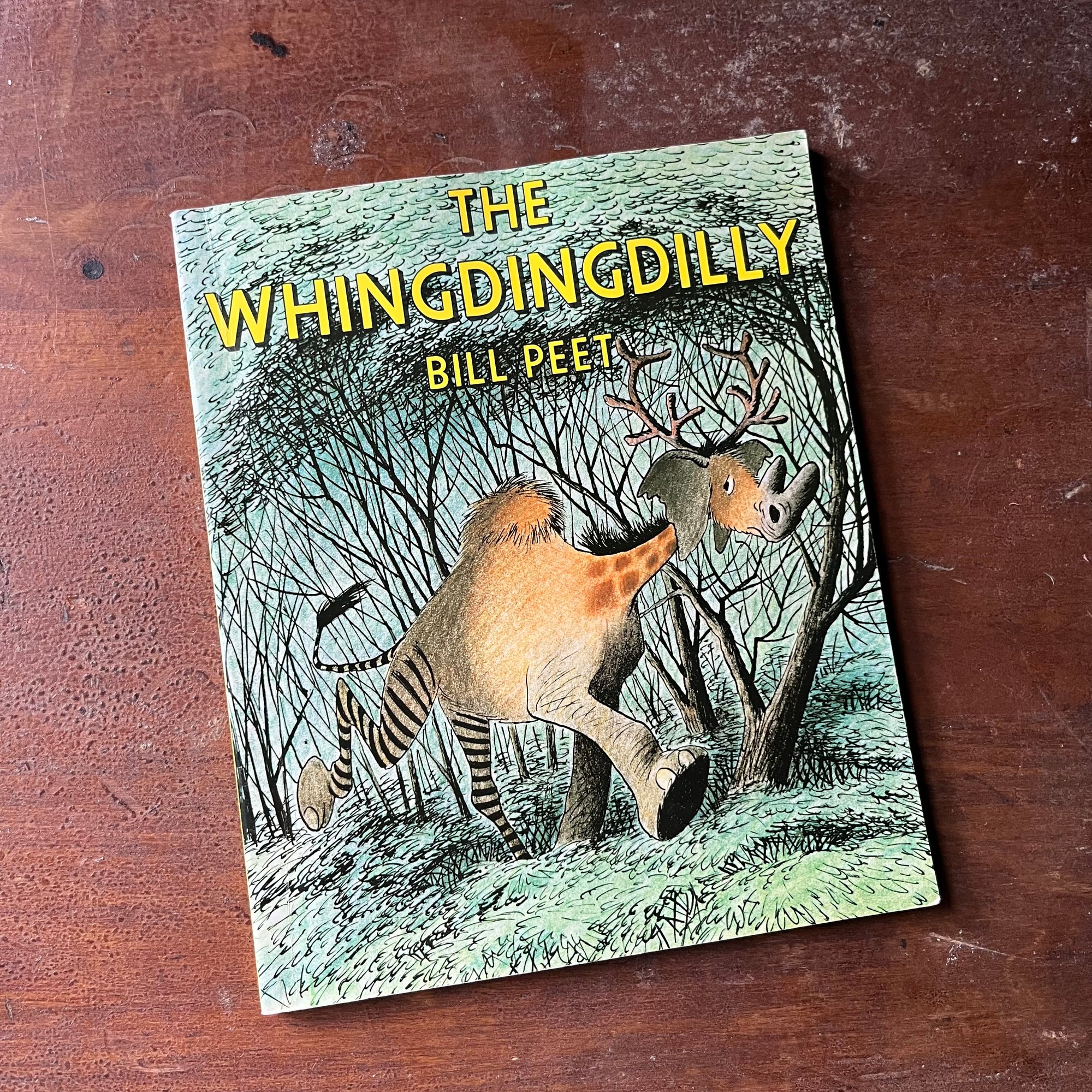 vintage children's picture book - The Whingdingdilly story and illustrations by Bill Peet - view of the glossy front cover