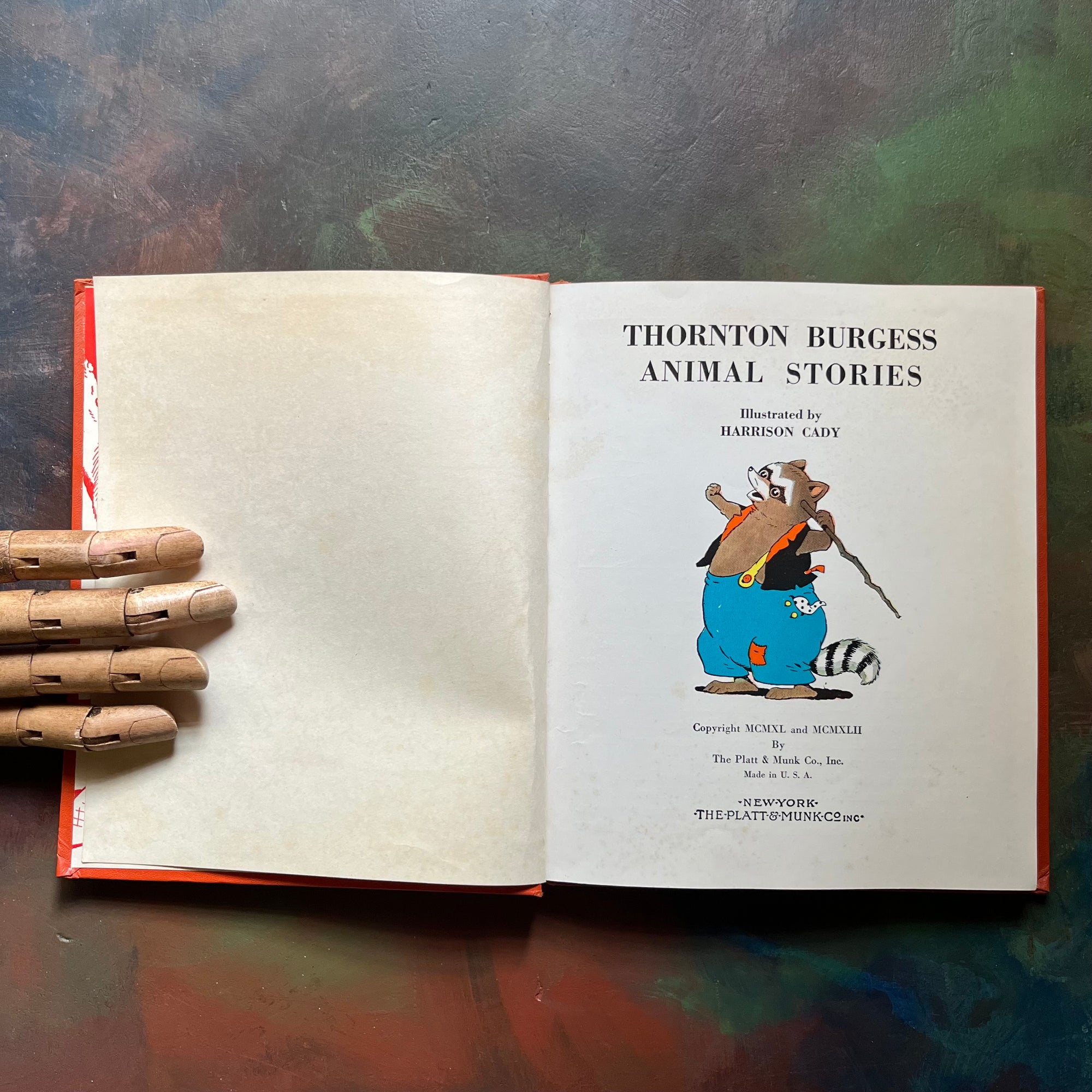 Thornton Burgess Animal Stories illustrated by Harrison Cady-1942-vintage children's storybook-view of the title page
