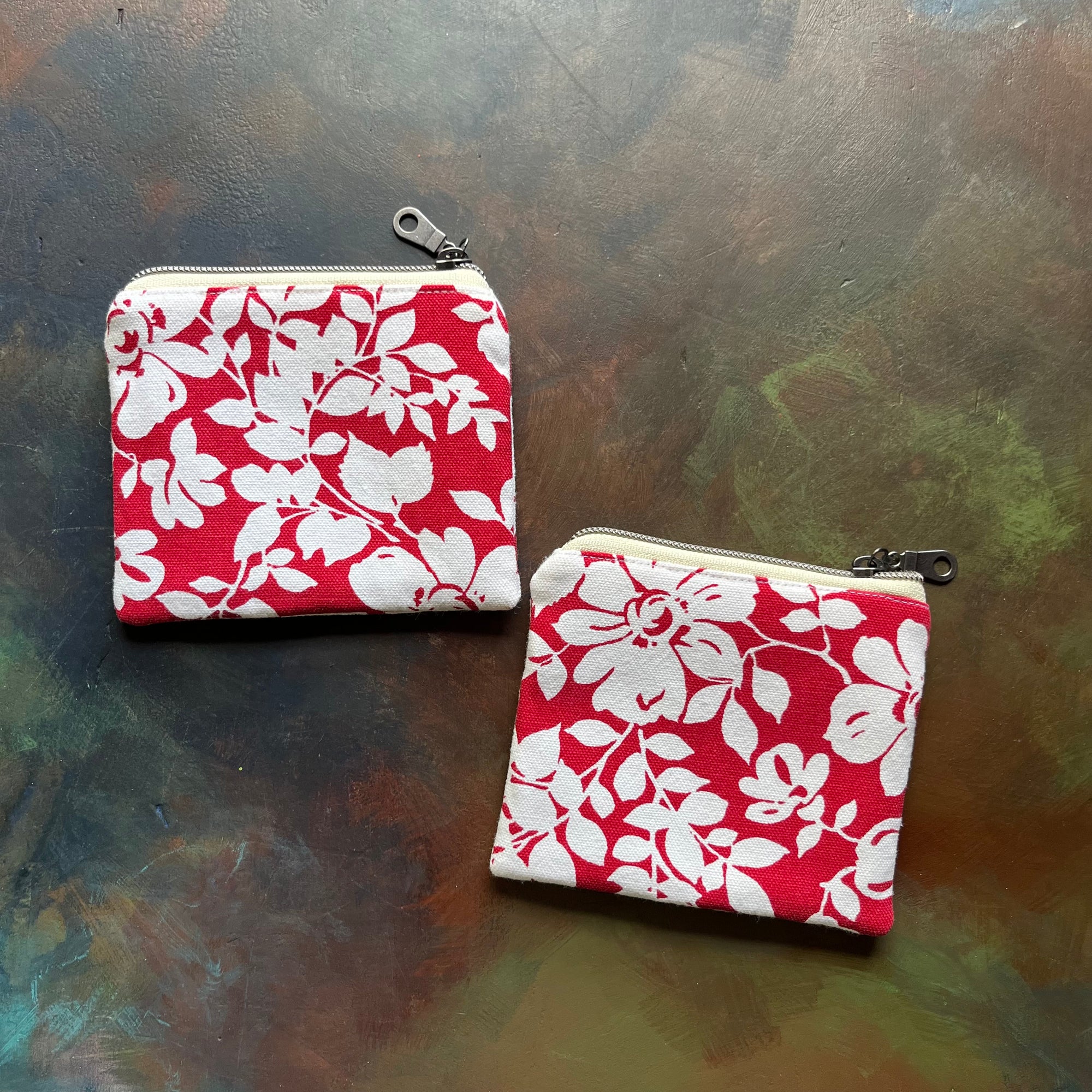 Coin Purse/Pouch - Small Wallet - Made from Vintage Tablecloth & Linens