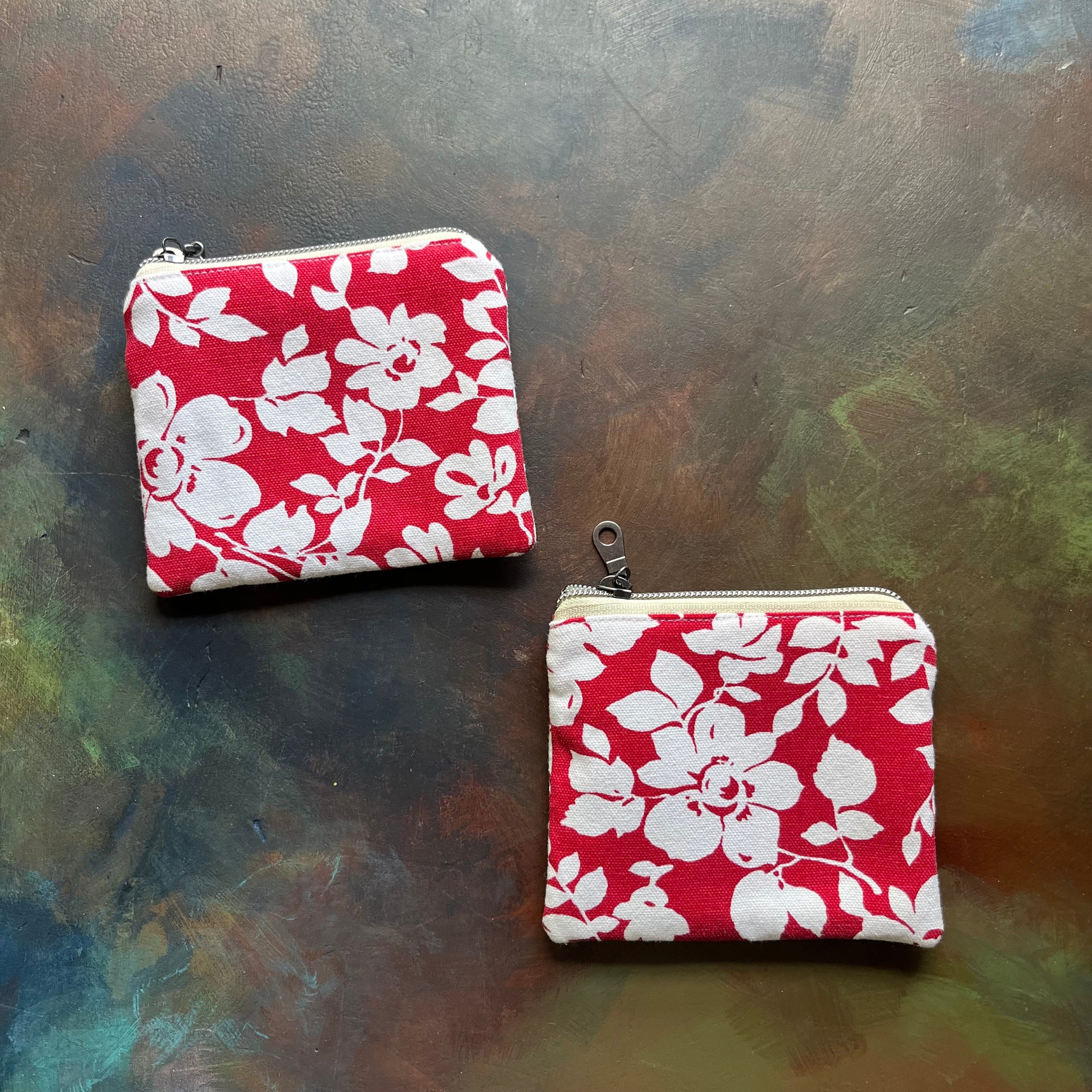Coin Purse/Pouch - Small Wallet - Made from Vintage Tablecloth & Linens
