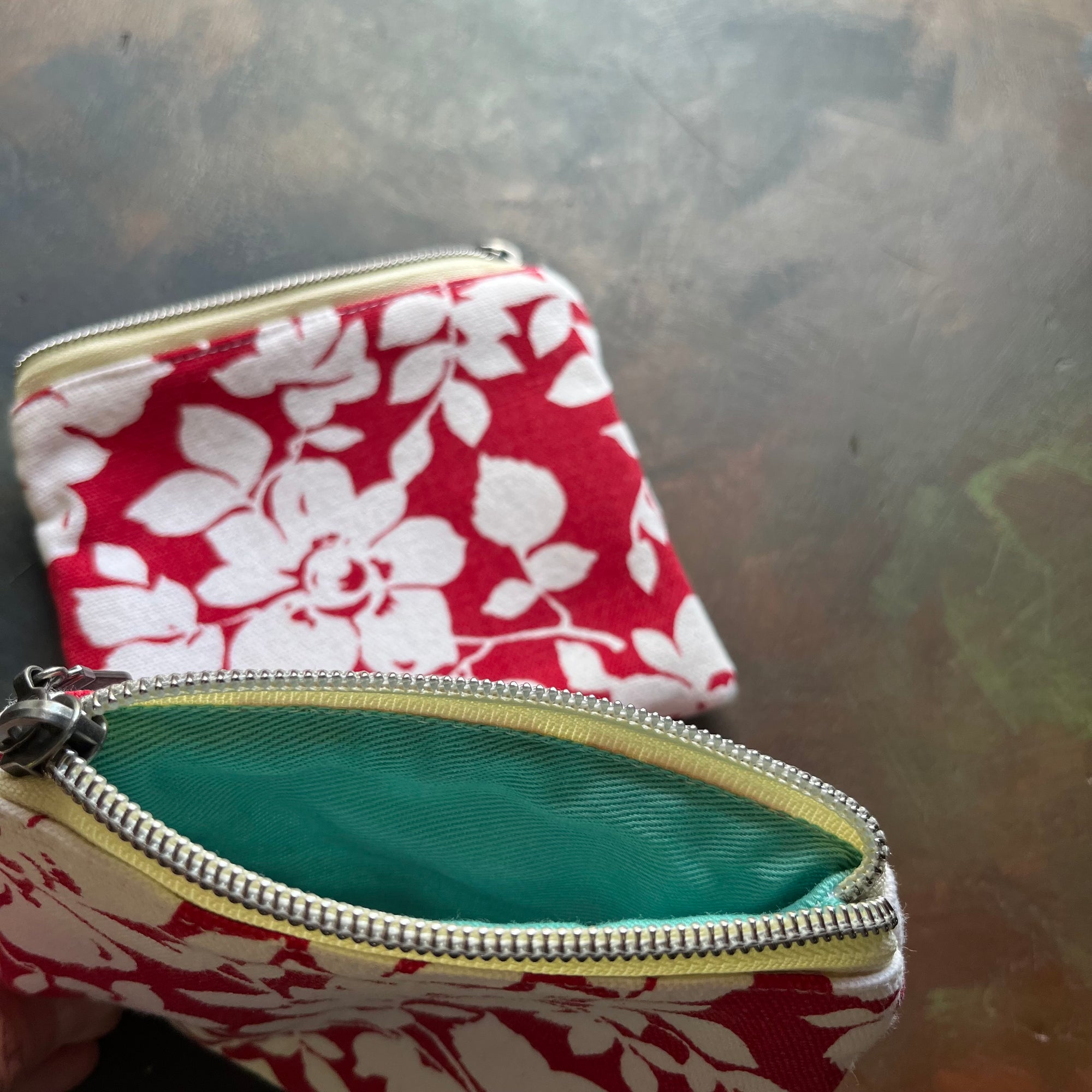 Coin Purse/Pouch - Small Wallet - Made from Vintage Tablecloth & Linens