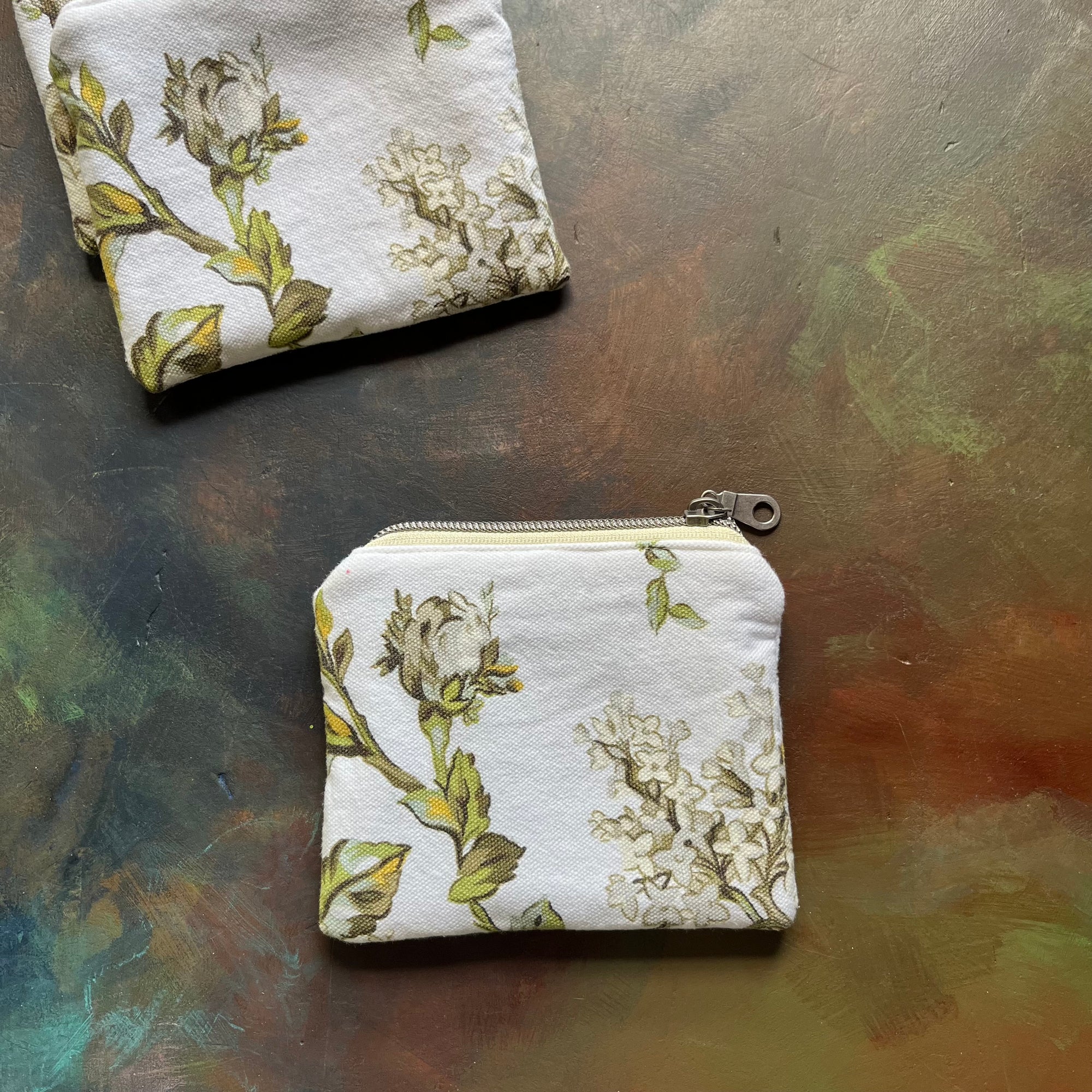 Coin Purse/Pouch - Small Wallet - Made from Vintage Tablecloth & Linens