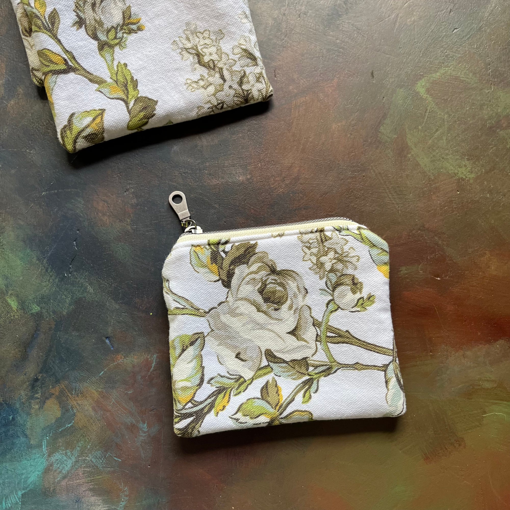 Coin Purse/Pouch - Small Wallet - Made from Vintage Tablecloth & Linens