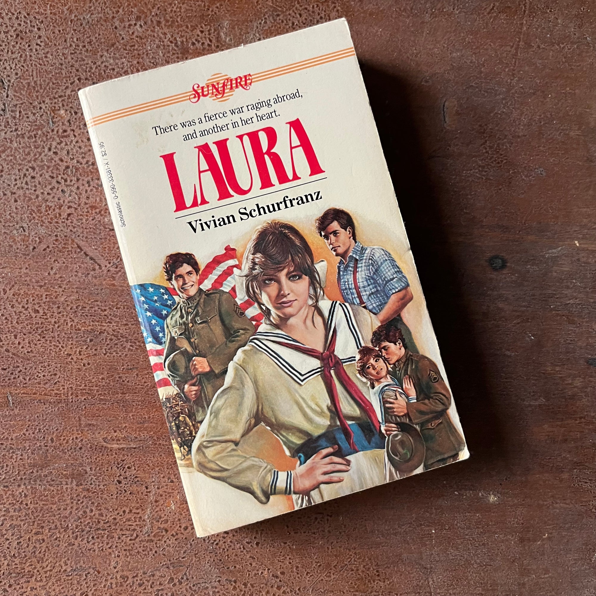 Log Cabin Vintage - vintage young adult book, vintage Scholastic Books Series, Sunfire Romance Series Book - #10 Laura by Vivian Schurfranz - view of the front cover