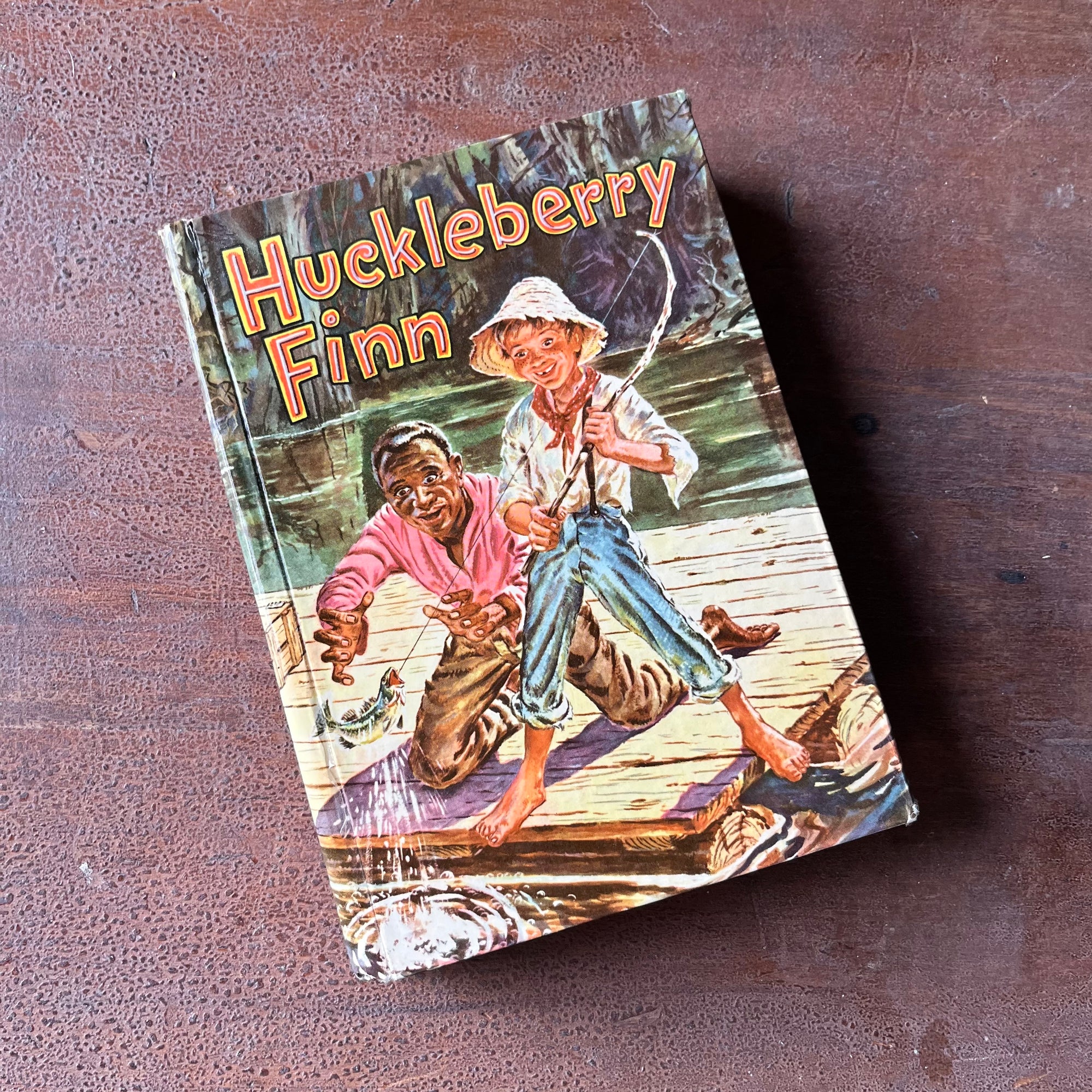 Log Cabin Vintage – vintage children’s book, children’s book, chapter book - 1955 Whitman Publishing Edition - The Adventures of Huckleberry Finn by Mark Twain with illustrations by Paul Frame - view of the front cover