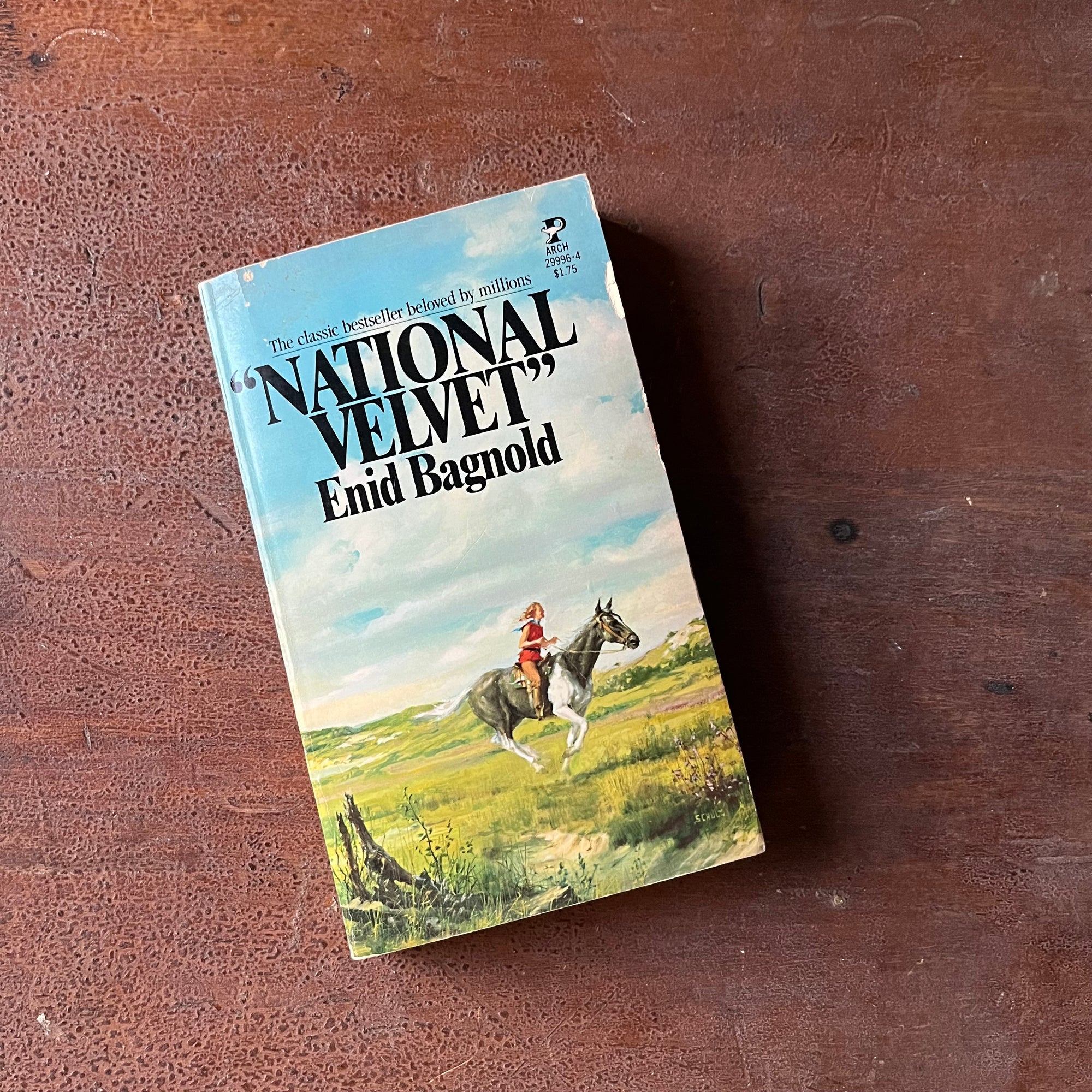Log Cabin Vintage – vintage children’s book, children’s book, chapter book – National Velvet by Enid Bagnold - view of the front cover