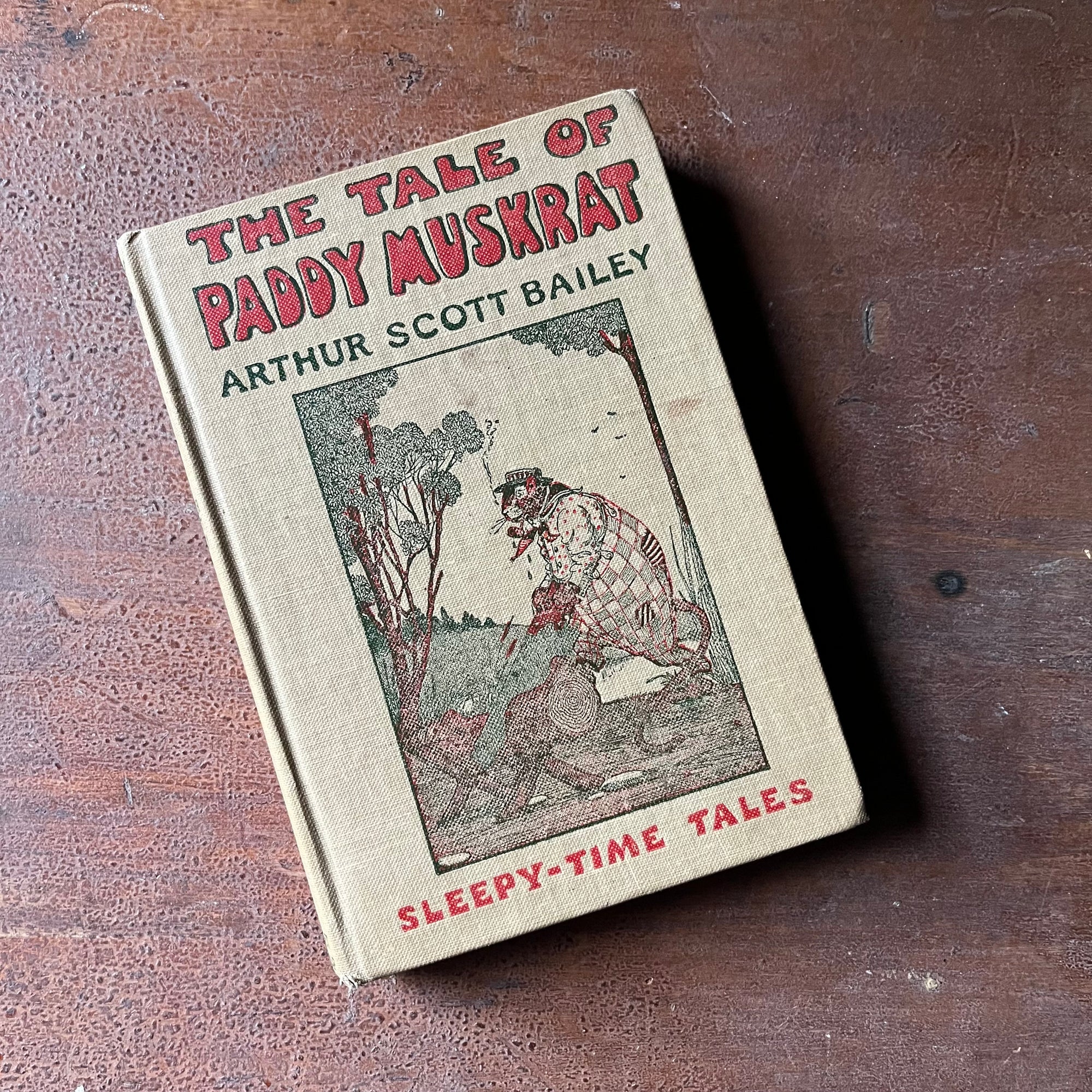 The Tale of Paddy Muskrat:  Sleepy-Time Tales by Arthur Scott Bailey - view of the embossed front cover