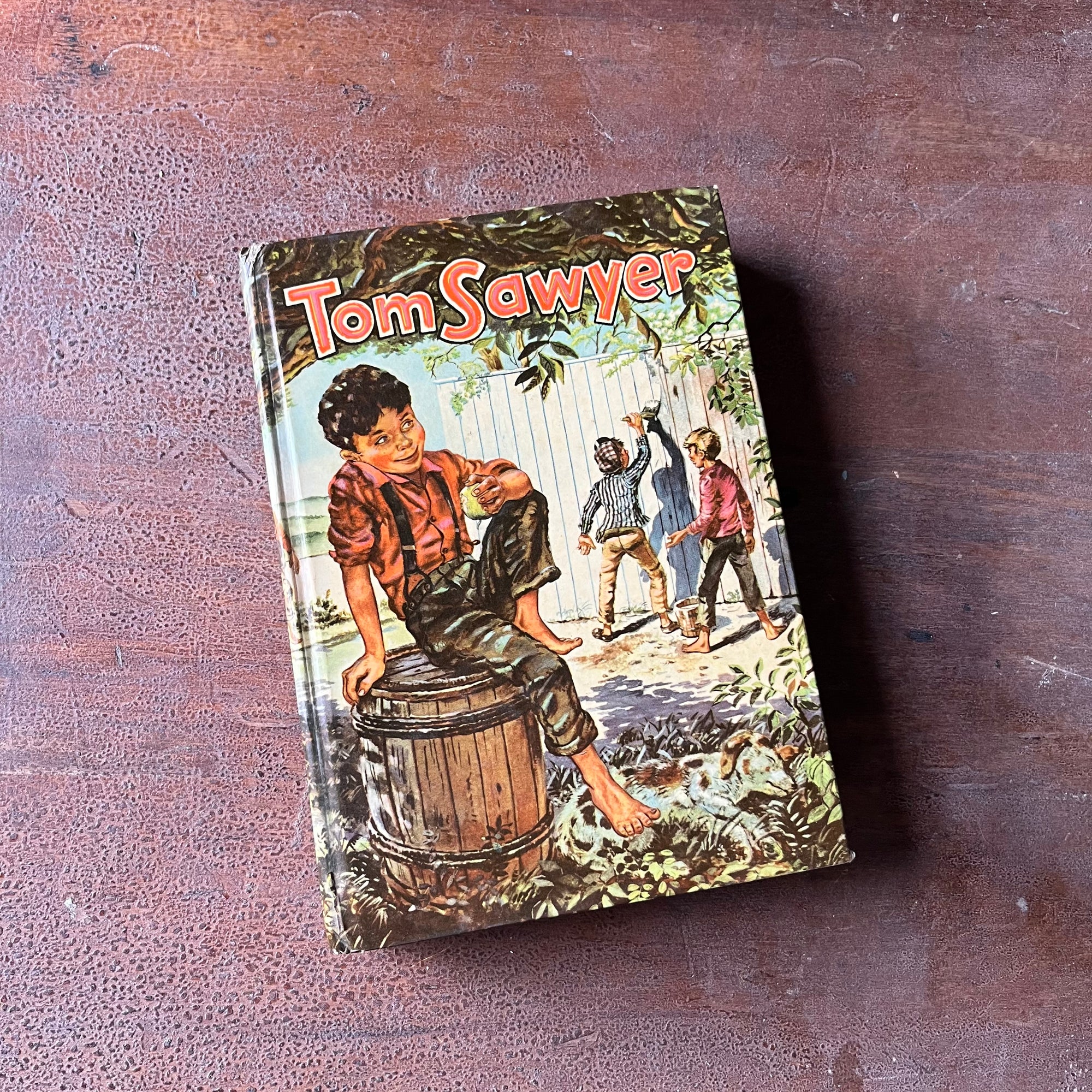 Log Cabin Vintage – vintage children’s book, children’s book, chapter book - 1955 Whitman Publishing Edition - Tom Sawyer by Mark Twain with illustrations by Paul Frame - view of the front cover