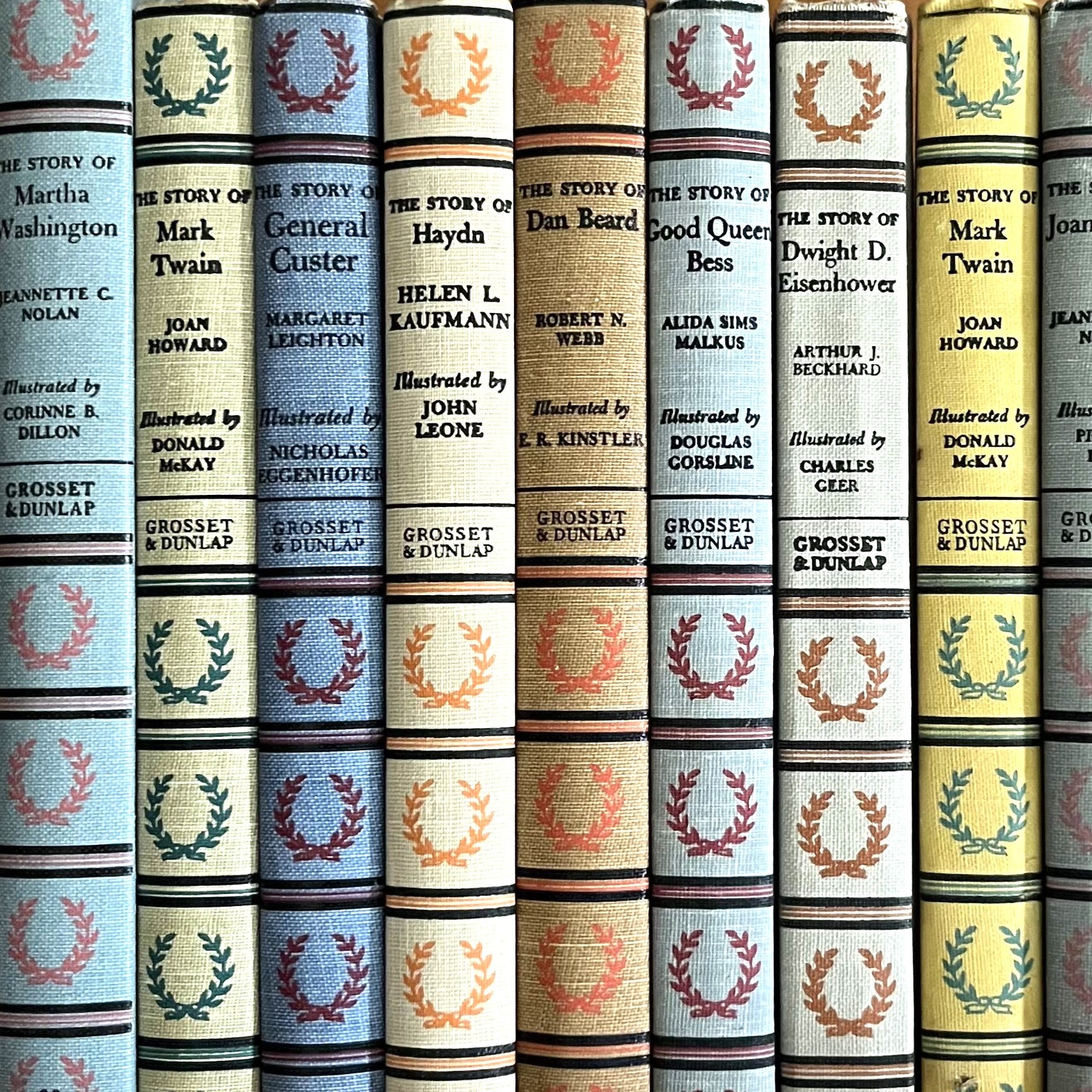 spines of a few signature series history books for children