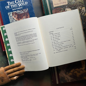 1980's Children's Classics-Call of the Wild-Wind in the Willows-The Legend of Pocahontas-The Jungle Book-classic children's literature-view of the copyright & contents pages