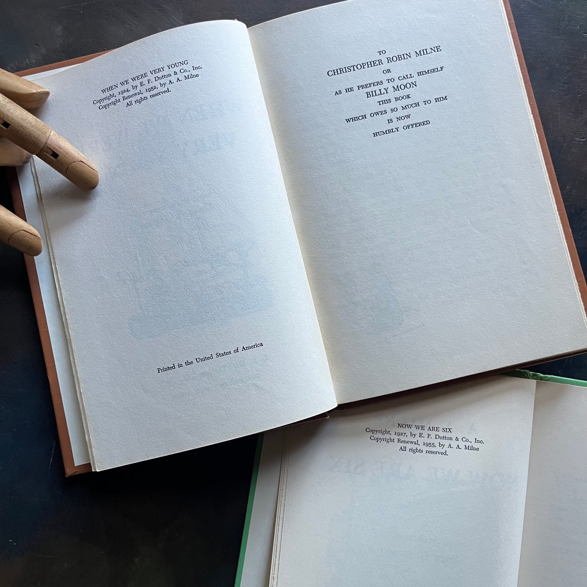 A. A. Milne-When We Were Very Young-Now We Are Six-Illustrations by E. H. Shepard-vintage children's short stories-children's poetry-view of the copyright pages