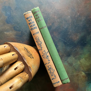 A. A. Milne-When We Were Very Young-Now We Are Six-Illustrations by E. H. Shepard-vintage children's short stories-children's poetry-vintage children's books-view of the spines