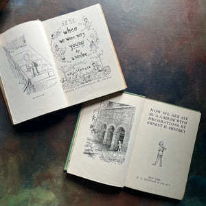 A. A. Milne-When We Were Very Young-Now We Are Six-Illustrations by E. H. Shepard-vintage children's short stories-children's poetry-vintage children's books-view of the title pages