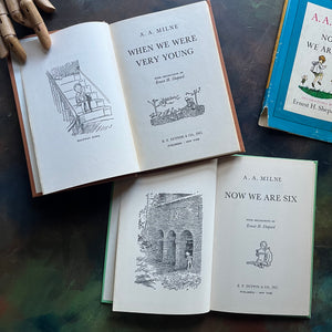A. A. Milne-When We Were Very Young-Now We Are Six-Illustrations by E. H. Shepard-vintage children's short stories-children's poetry-title pages