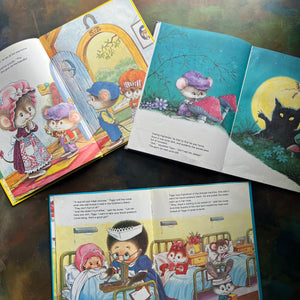 A Happy Ending 1980's Children's Picture Books written by Jane Carruth with illustrations by Tony Hutchings-The Lucky Glasses-Adventure in the Dark-Tiggy Goes to the Hospital-view of the illustrations