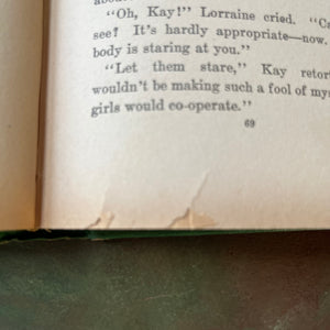 A Judy Bolton Mystery Book Set written by Margaret Sutton with illustrations by Pelagie Doane-Volumes 1 through 5-antique mystery books for girls-children's mystery books-view of the condition of one of the volumes
