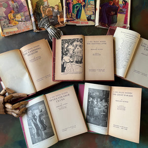 A Judy Bolton Mystery Book Set written by Margaret Sutton with illustrations by Pelagie Doane-Volumes 1 through 5-antique mystery books for girls-children's mystery books-view of the title pages & frontis pieces
