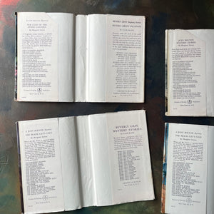 A Judy Bolton Mystery Book Set written by Margaret Sutton with illustrations by Pelangie Doane - Volumes 21 through 24-vintage mystery books for girls-vintage children's mysteries-view of the dust jacket inside flaps