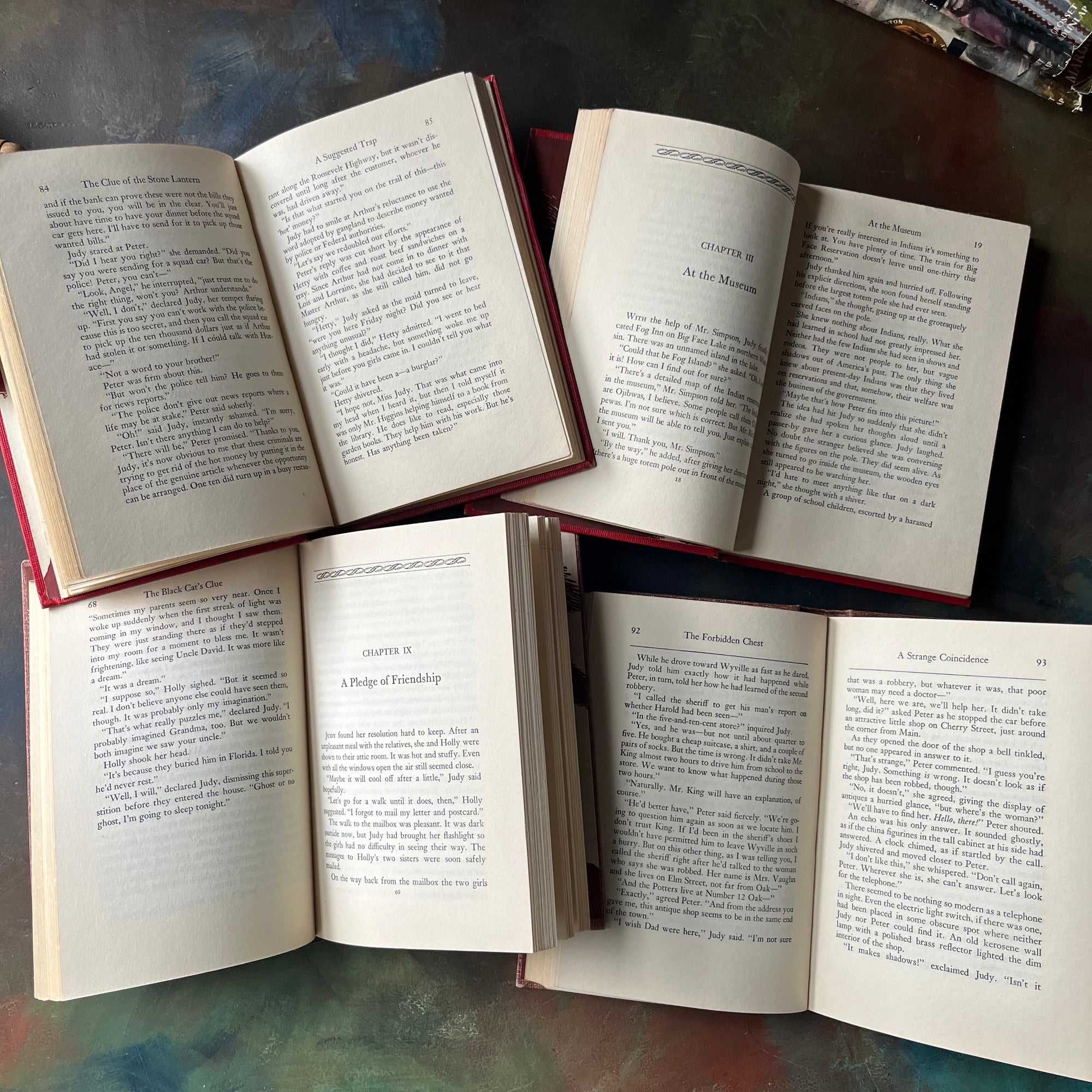 A Judy Bolton Mystery Book Set written by Margaret Sutton with illustrations by Pelangie Doane - Volumes 21 through 24-vintage mystery books for girls-vintage children's mysteries-view of the inside content