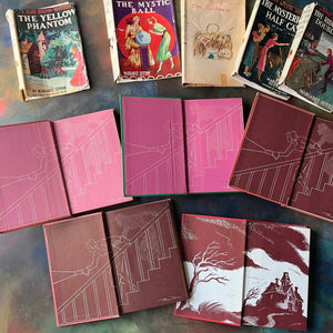 A Judy Bolton Mystery Book Set written by Margaret Sutton with illustrations by Pelagie Doane-Volumes 6 through 10-antique mystery books for girls-children's mystery books-view of the inside covers
