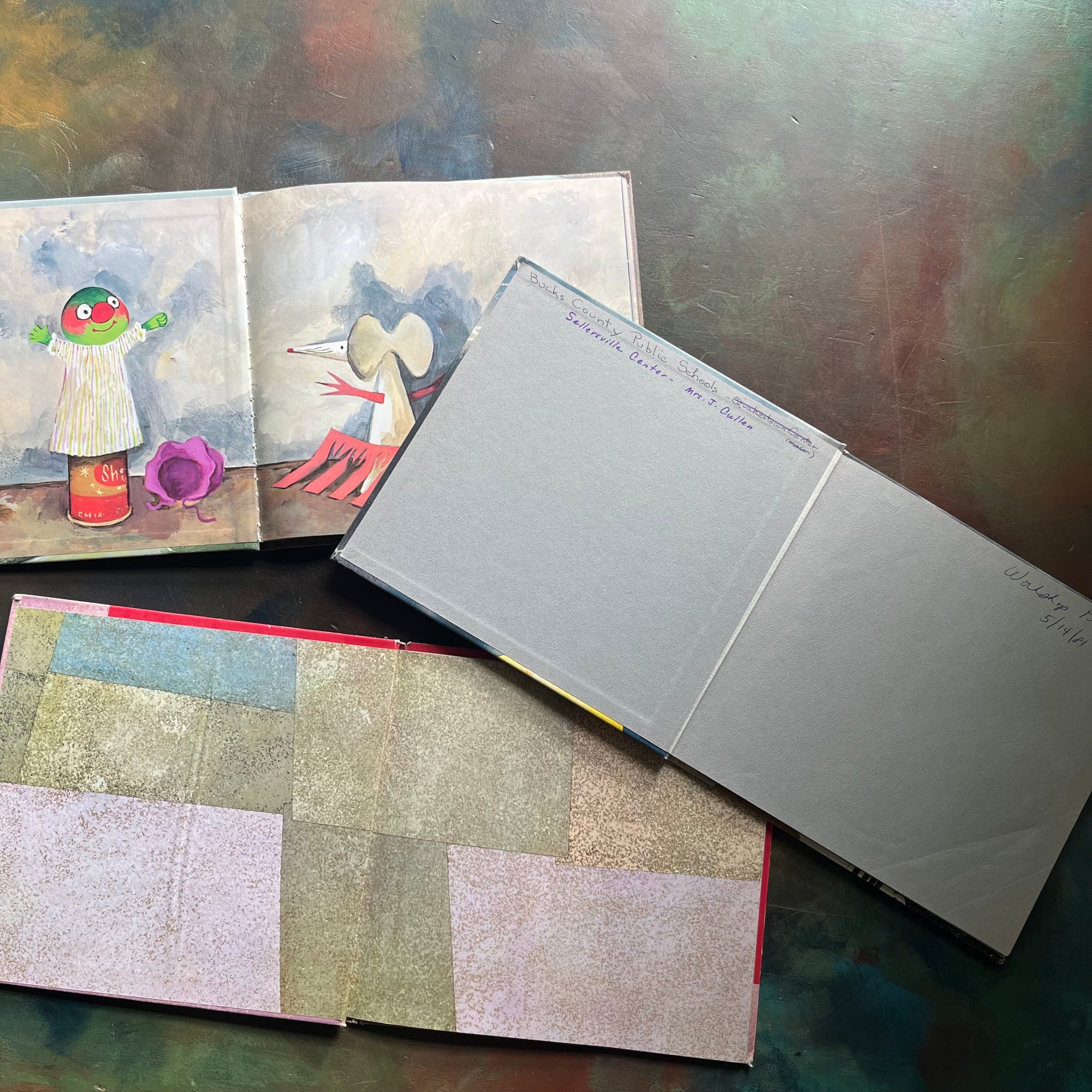 Set of Three Vintage Picture Books-A Letter to Amy, Louie and Whistle for Willie-Ezra Jack Keats-vintage children's picture books-award winning children's author and illustrator-view of the inside covers