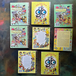 A Little Golden Book Set of 8 picture books with Illustrations by Eloise Wilkin-vintage children's picture books-view of the back covers