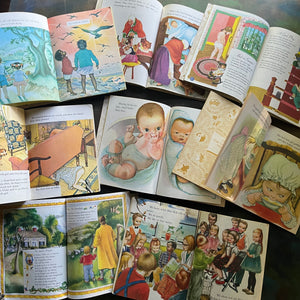 A Little Golden Book Set of 8 picture books with Illustrations by Eloise Wilkin-vintage children's picture books-view of the illustrations