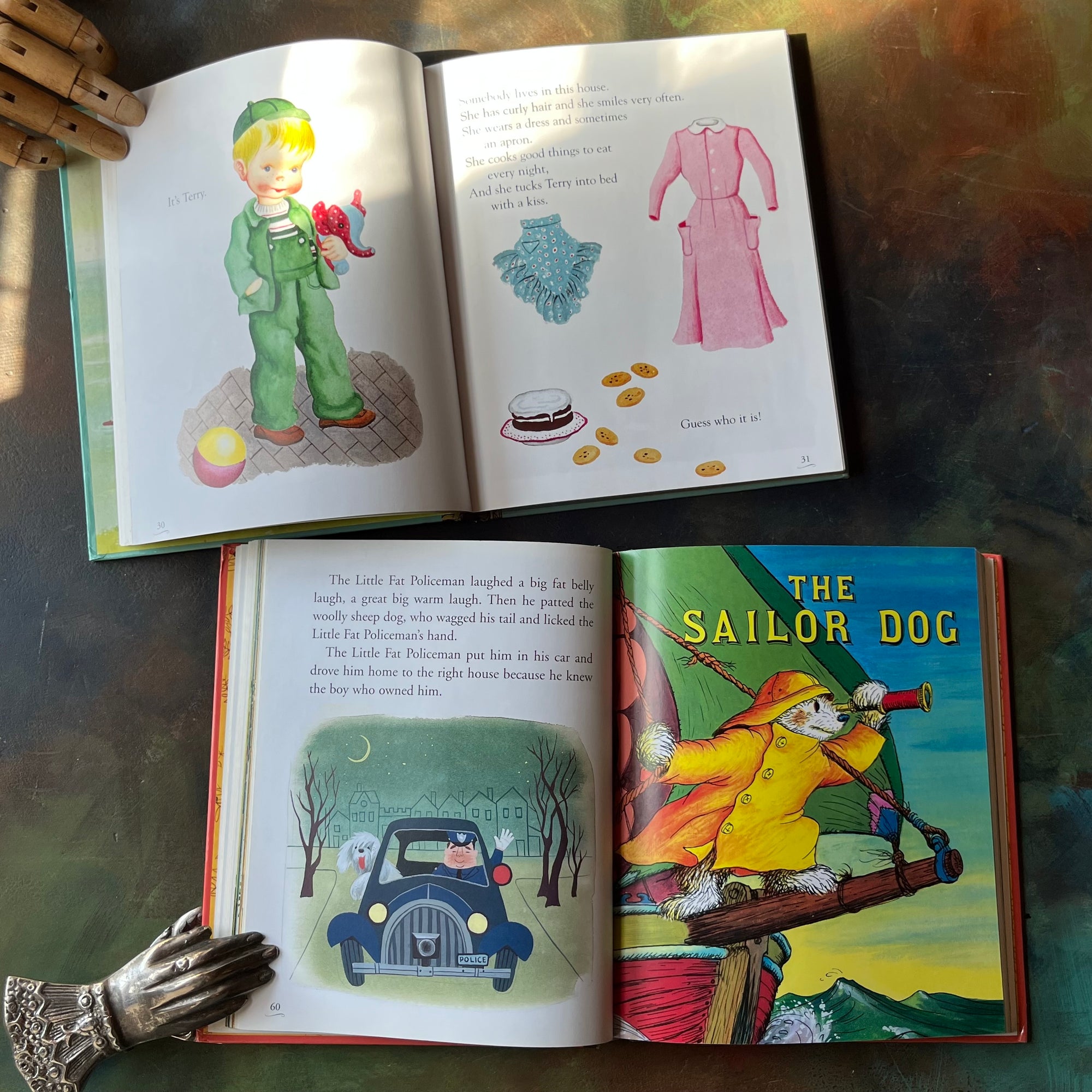 A Pair of Little Golden Book Collection-Friendly Tales-Eloise Wilkin Stories-Margaret Wise Brown-Garth Williams-vintage children's picture books-view of the illustrations in full color
