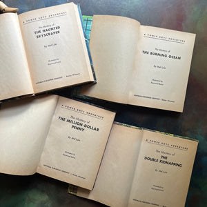 A Power Boys Adventure Book Set-children's mystery books written by Mel Lyle-Whitman Publishing Company chapter books for kids-1960s mystery books for boys-vintage chapter books for kids-view of the title pages