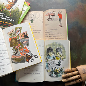 A Science I Can Read Book Set written by Millicent E. Selsam-Arnold Lobel-vintage picture books-Terry and the Caterpillars-Plenty of Fish-Greg's Microscope-Let's Get Turtles-Seeds and More Seeds-Benny's Animals-view of the illustrations