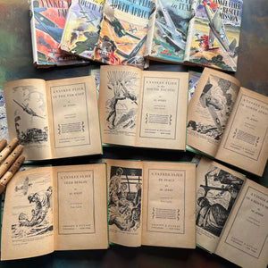 A Set of Six Yankee Flier Books by Al Avery-Air Combat Stories for Boys-antique warplane books-view of the title pages
