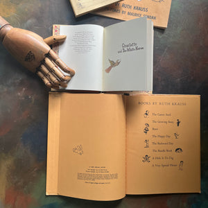 A Very Special House-Charlotte and the White Horse-written by Ruth Krauss with illustrations by Maurice Sendak-vintage children's books-view of the copyright pages