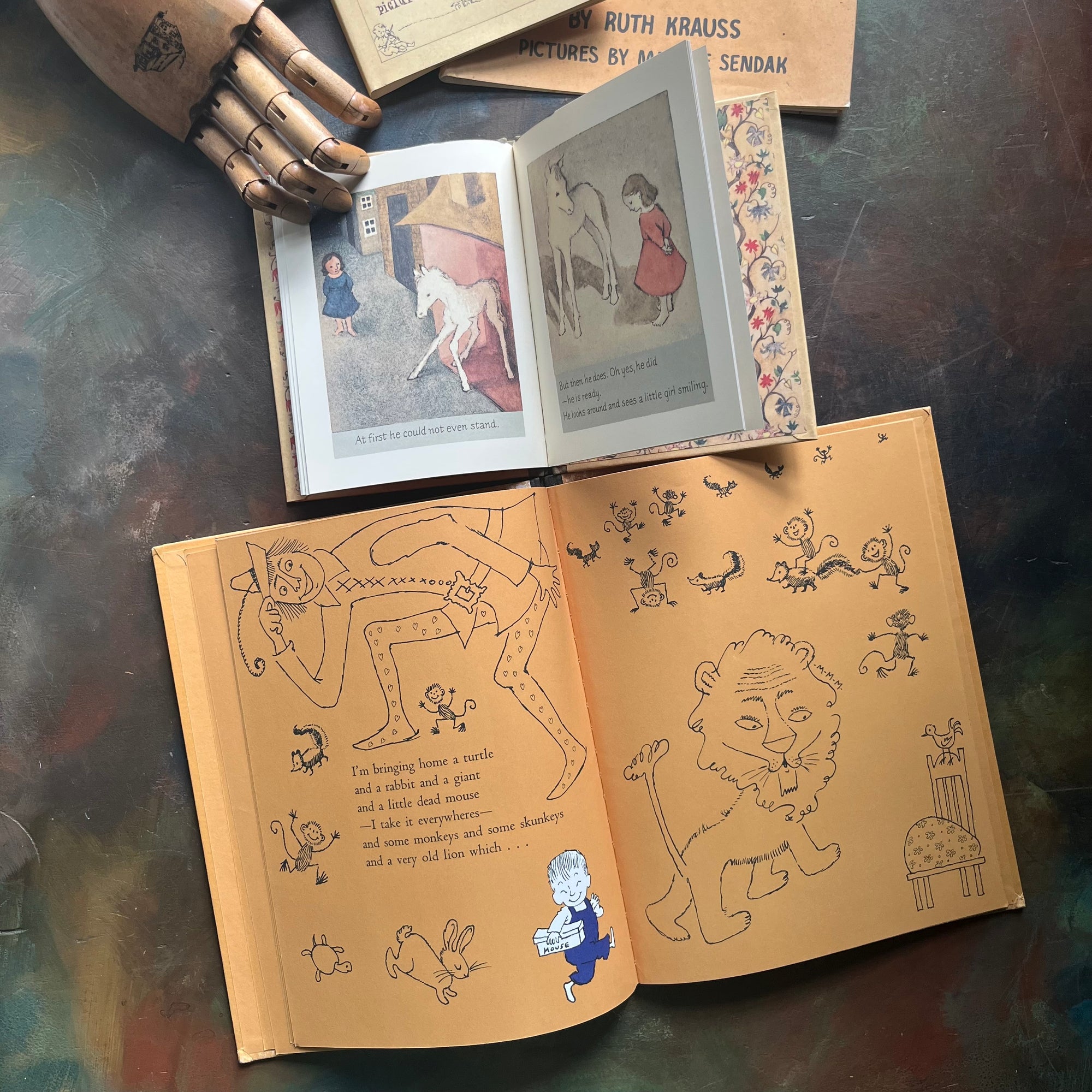 A Very Special House-Charlotte and the White Horse-written by Ruth Krauss with illustrations by Maurice Sendak-vintage children's books-view of the illustrations