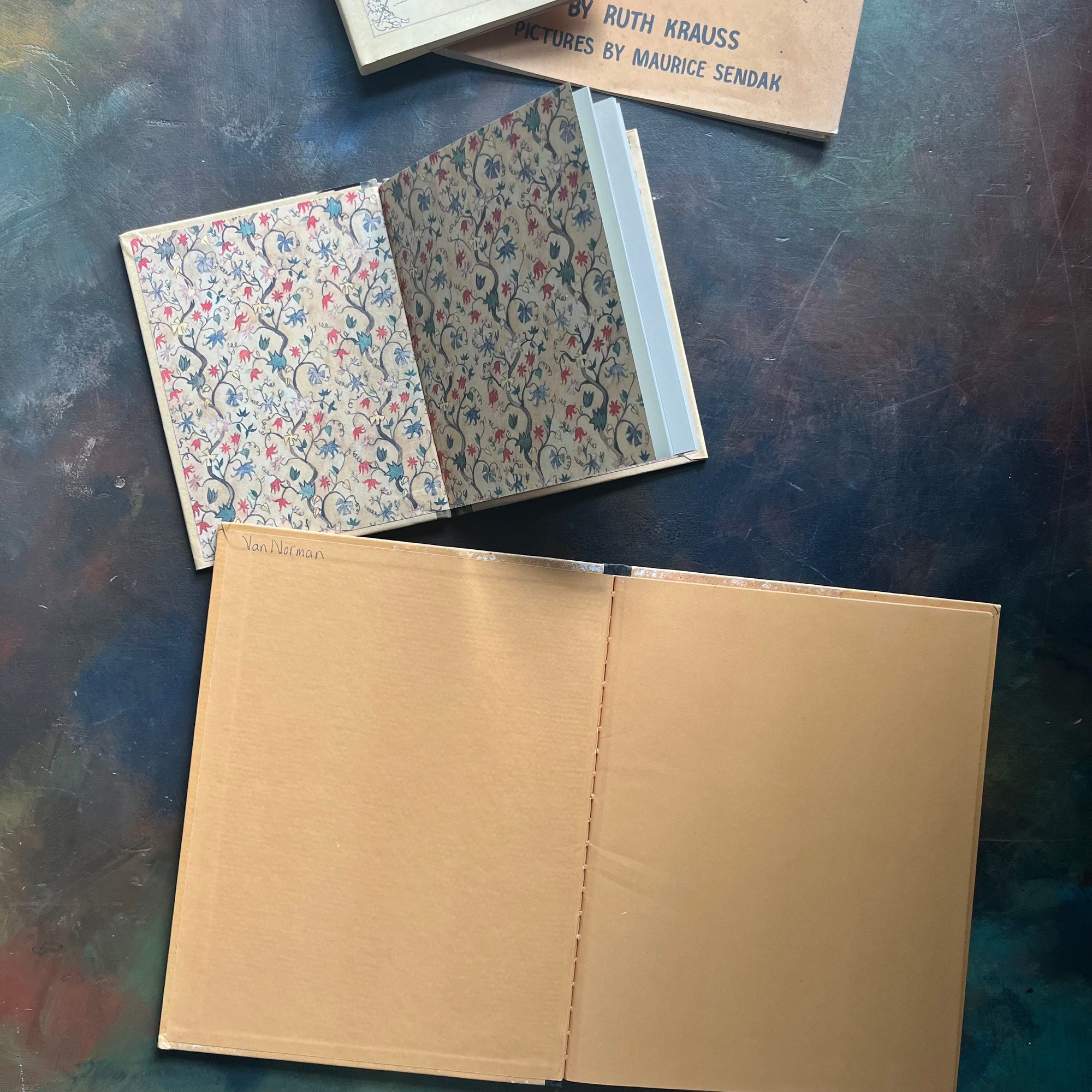 A Very Special House-Charlotte and the White Horse-written by Ruth Krauss with illustrations by Maurice Sendak-vintage children's books-view of the inside covers