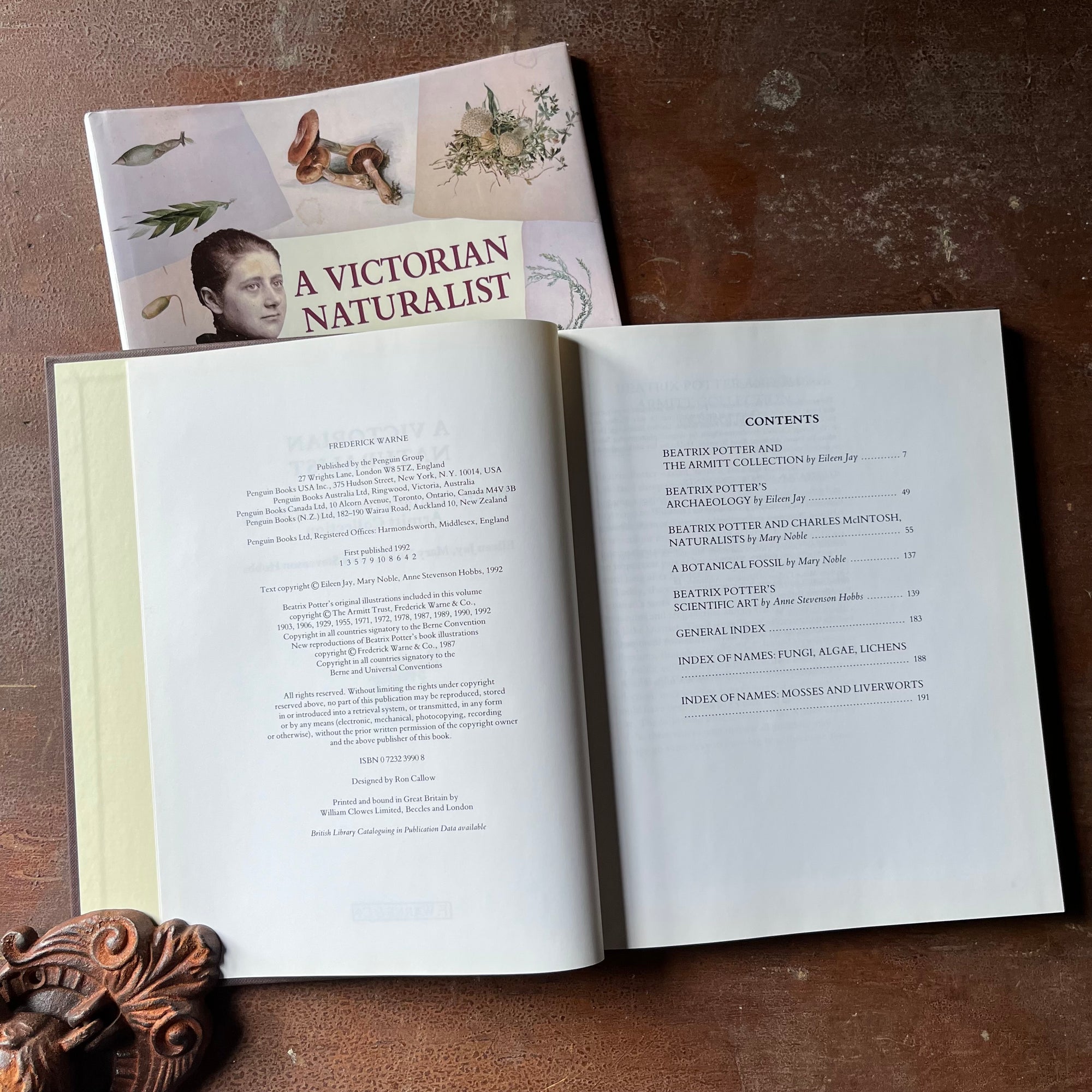 nature sketchbook, Victorian Era, Victorian England, Beatrix Potter Sketches - A Victorian Naturalist Beatrix Potter's Drawings from the Armitt Collection - view of the copyright & content pages
