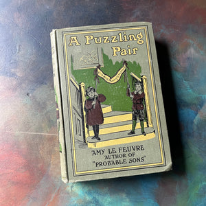 A Puzzling Pair written by Amy Le Feuvre-vintage children's religious book-vintage children's chapter book-embossed front cover