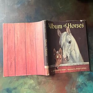 Album of Horses and White Stallion of Lipizza by Marguerite Henry-illustrated by Wesley Dennis-vintage horse books for kids-view of the outside of the dust jacket of Album of Horses