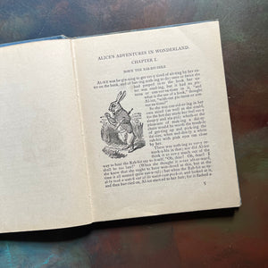 Alice in Wonderland in Words of One Syllable by Lewis Carroll-John Tenniel illustrations-antique Alice in Wonderland book-children's chapter book-living book-view of the black & white illustration by John Tenniel