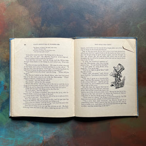 Alice in Wonderland in Words of One Syllable by Lewis Carroll-John Tenniel illustrations-antique Alice in Wonderland book-children's chapter book-living book-view of the corner folds