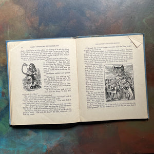 Alice in Wonderland in Words of One Syllable by Lewis Carroll-John Tenniel illustrations-antique Alice in Wonderland book-children's chapter book-living book-view of the illustrations & corner folds